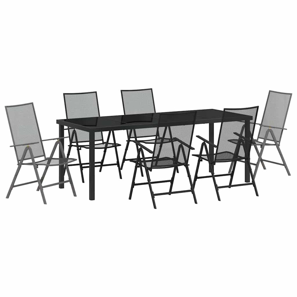 Ensemble de salle à manger pour jardin 7 pcs anthracite