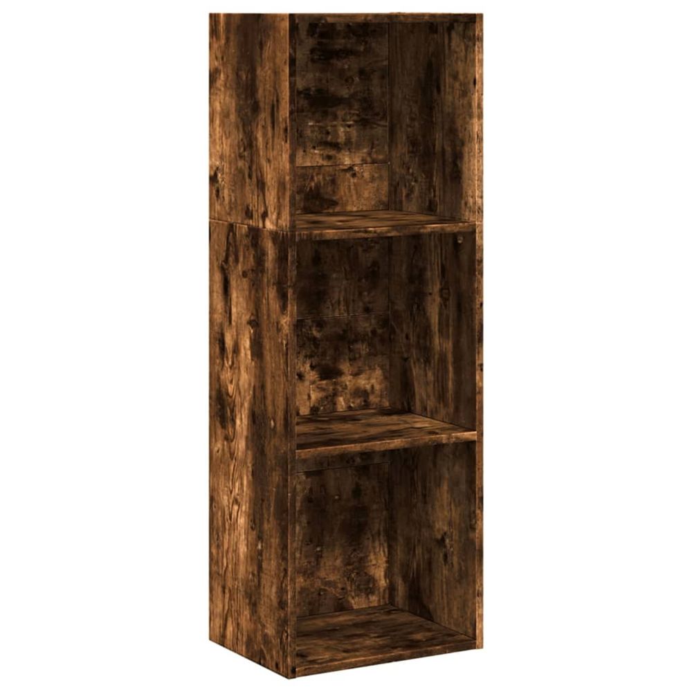 Bibliothèque chêne fumé 40x30x114 cm bois d'ingénierie