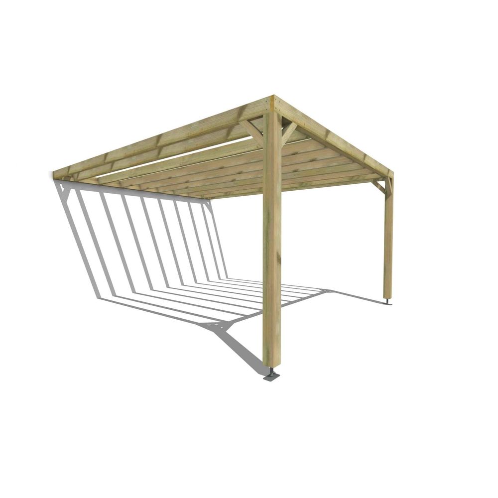 Pergola bois • 4m x 5m • adossée • sens profondeur • livraison comprise