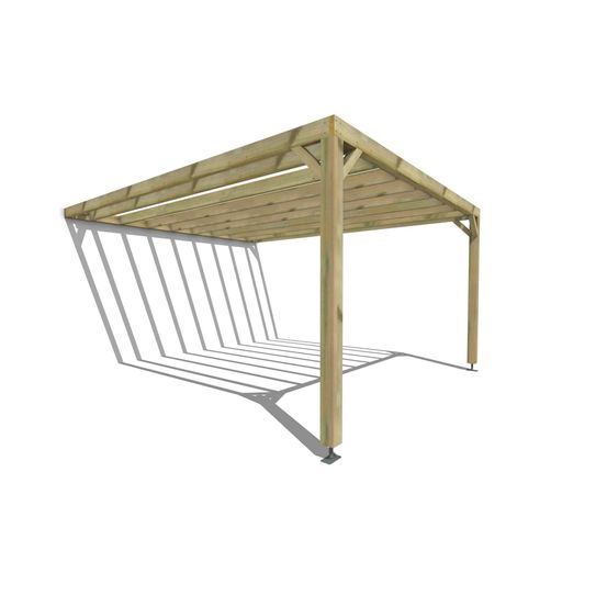 Pergola bois • 4m x 5m • adossée • sens profondeur • livraison comprise