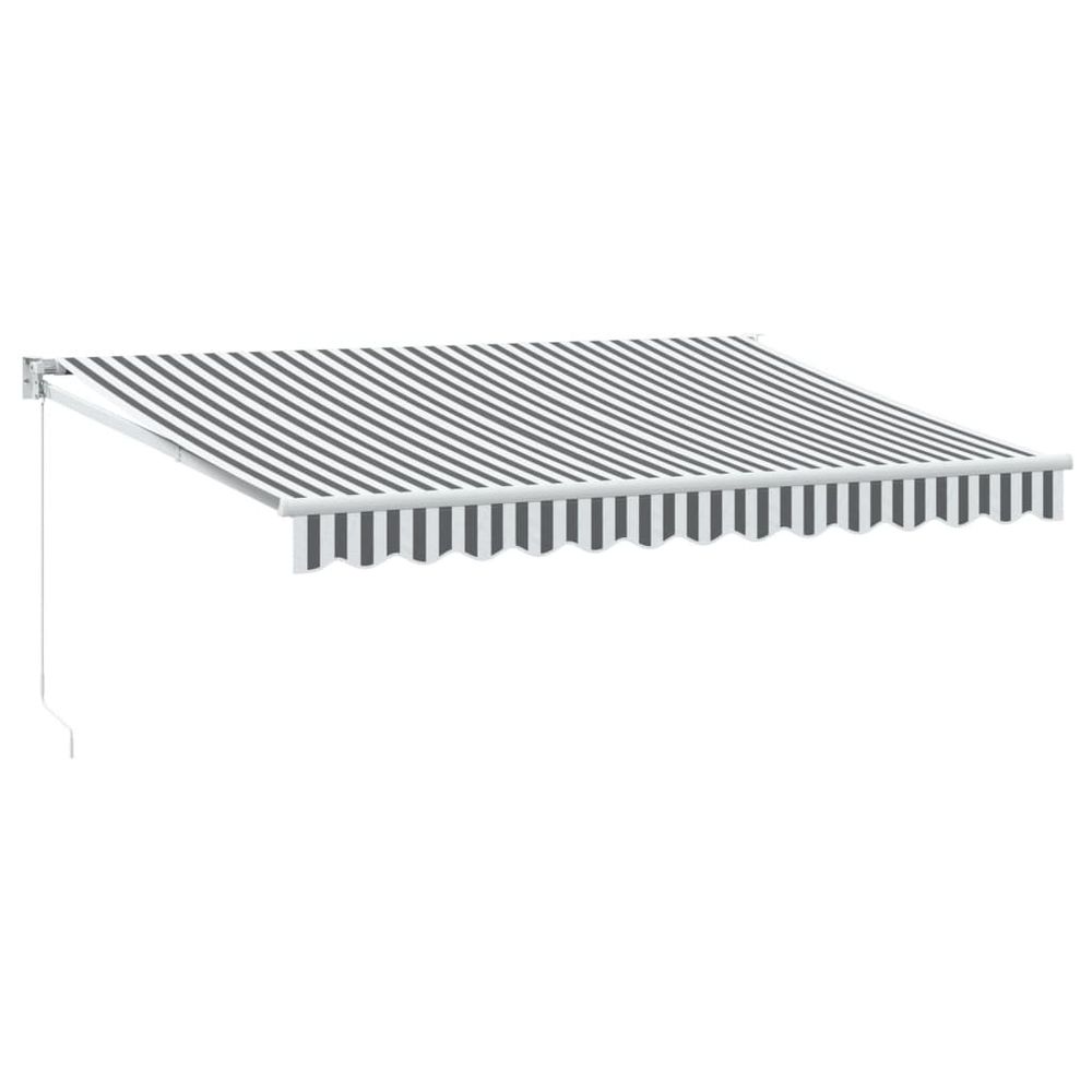 Auvent rétractable anthracite et blanc 3,5x2,5m tissu/aluminium