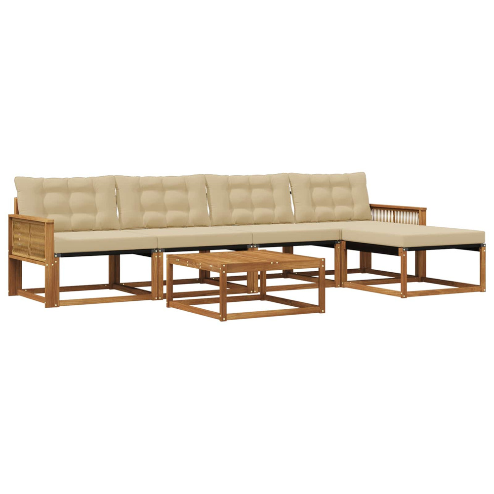 Ensemble de canapés d'extérieur 6 pcs naturel et beige