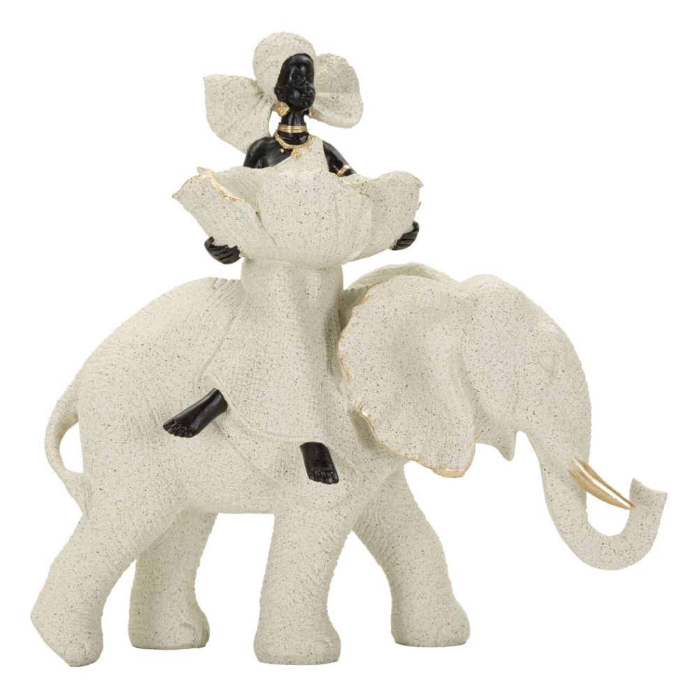 Statuette femme sur éléphant 