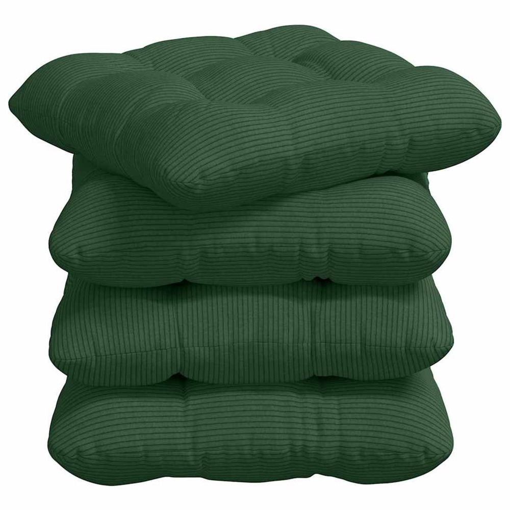 Coussins de siège 4 pcs vert foncé 45 x 45 cm