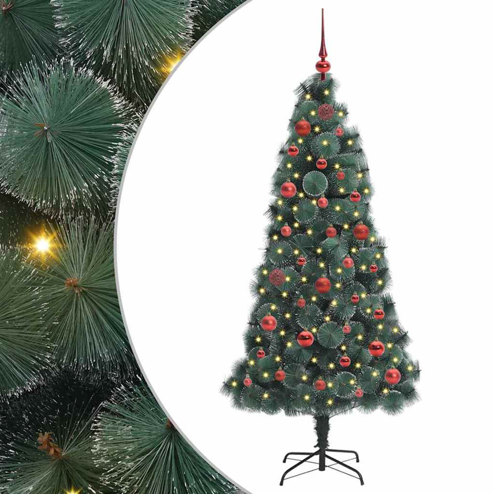 Arbre de noël artificiel pré-éclairé avec ensemble de boules