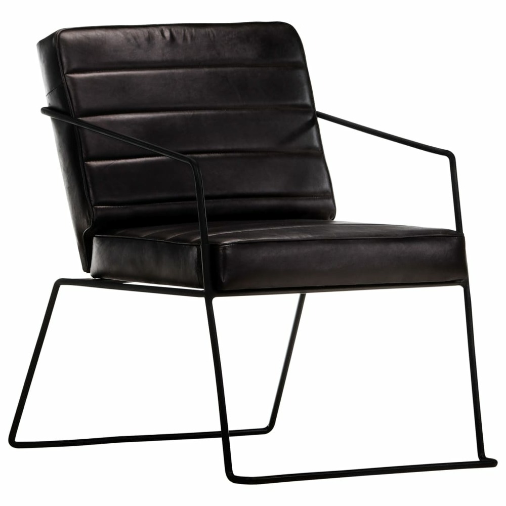 VIDAXL FAUTEUIL NOIR CUIR 1-(923170)
