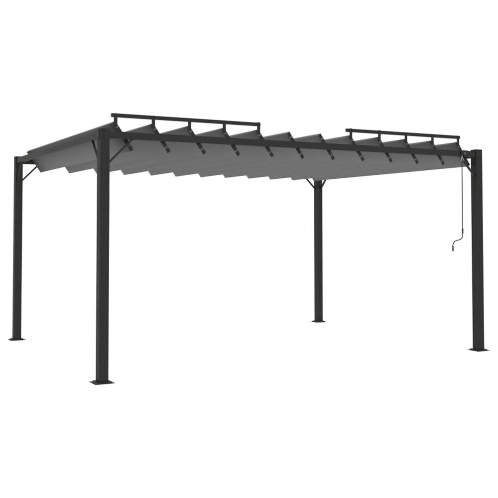 Tonnelle avec toit à persienne 3x4 m anthracite tissu aluminium