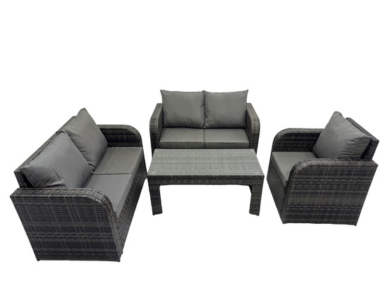 Ensembles de meubles de jardin ensemble de canapés en rotin avec table basse rectangulaire canapé à deux places