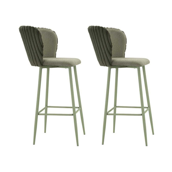 Chaise de bar en tissu et métal alaska (lot de 2) vert