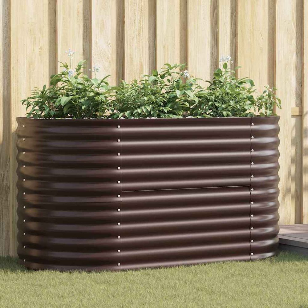 Carré potager sur pieds en acier marron 160x80cm bac de culture extérieur