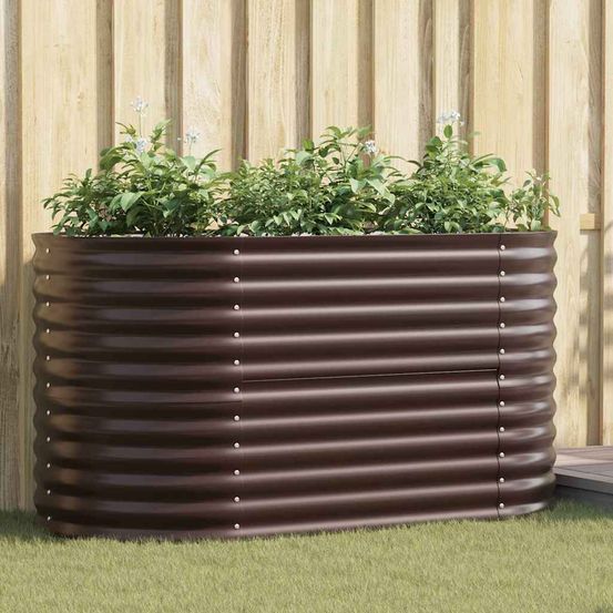 Carré potager sur pieds en acier marron 160x80cm bac de culture extérieur