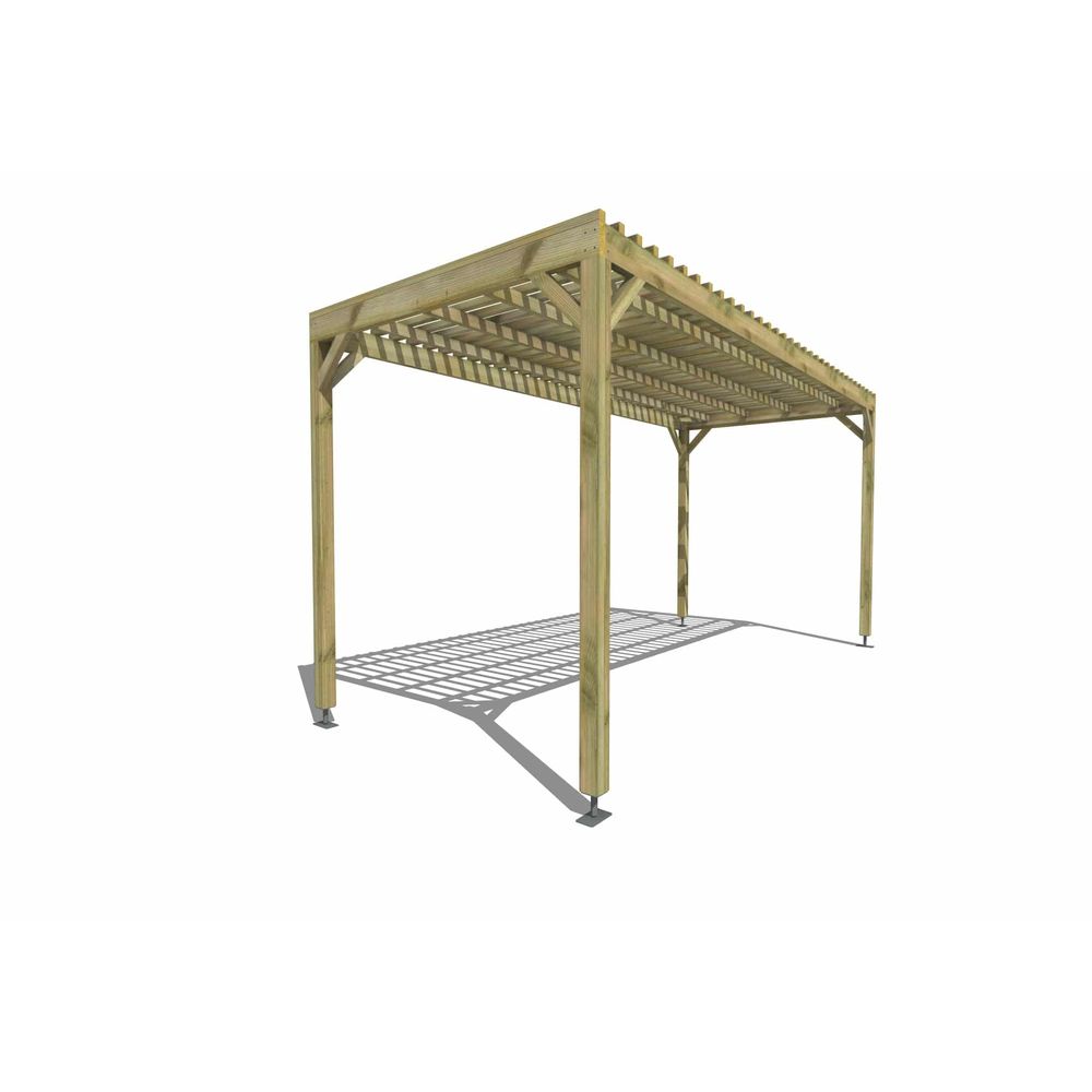 Pergola bois • 5m x 2m • indépendante • sens largeur • lattage bois • livraison comprise