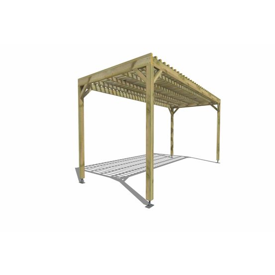 Pergola bois • 5m x 2m • indépendante • sens largeur • lattage bois • livraison comprise