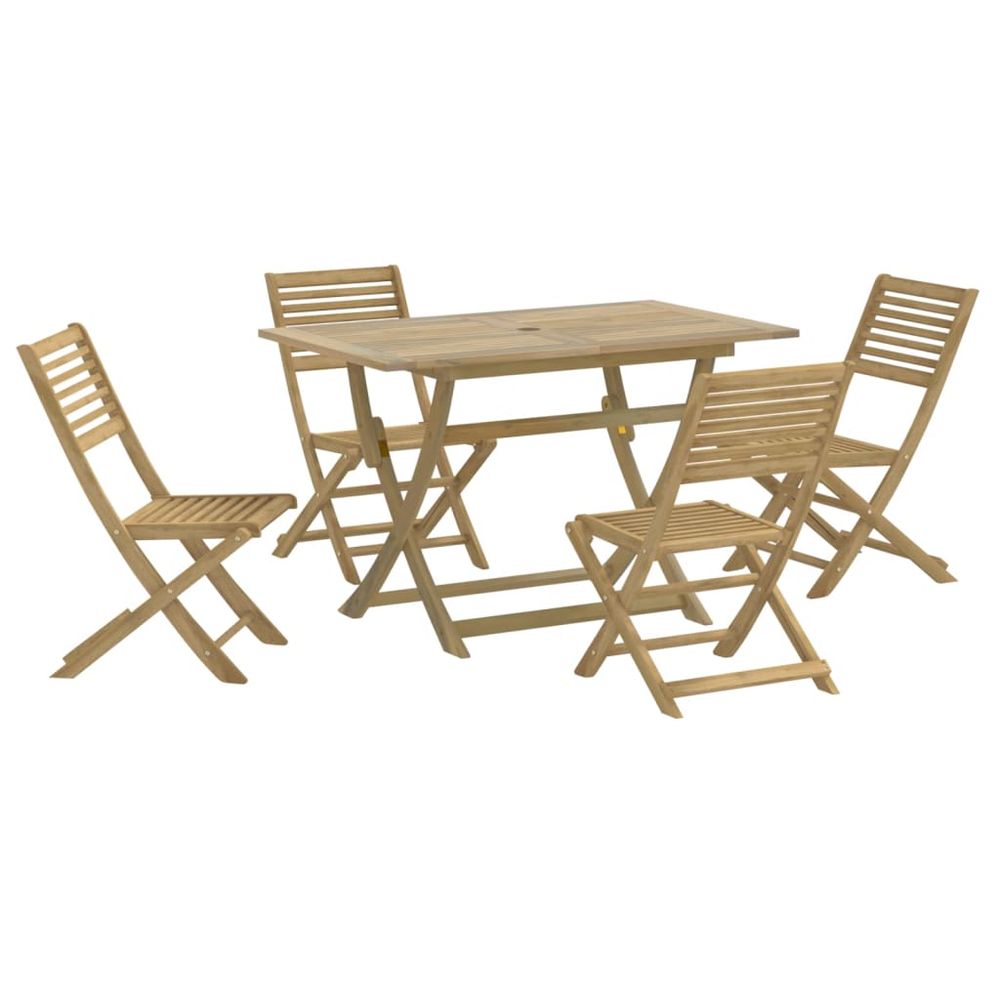 Ensemble à manger de jardin 5 pcs bois d'acacia solide