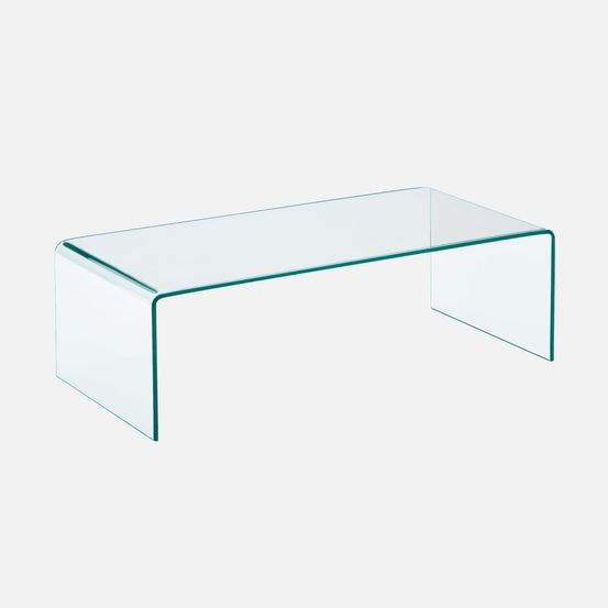 Table basse rectangulaire en verre trempé 110cm - glintz