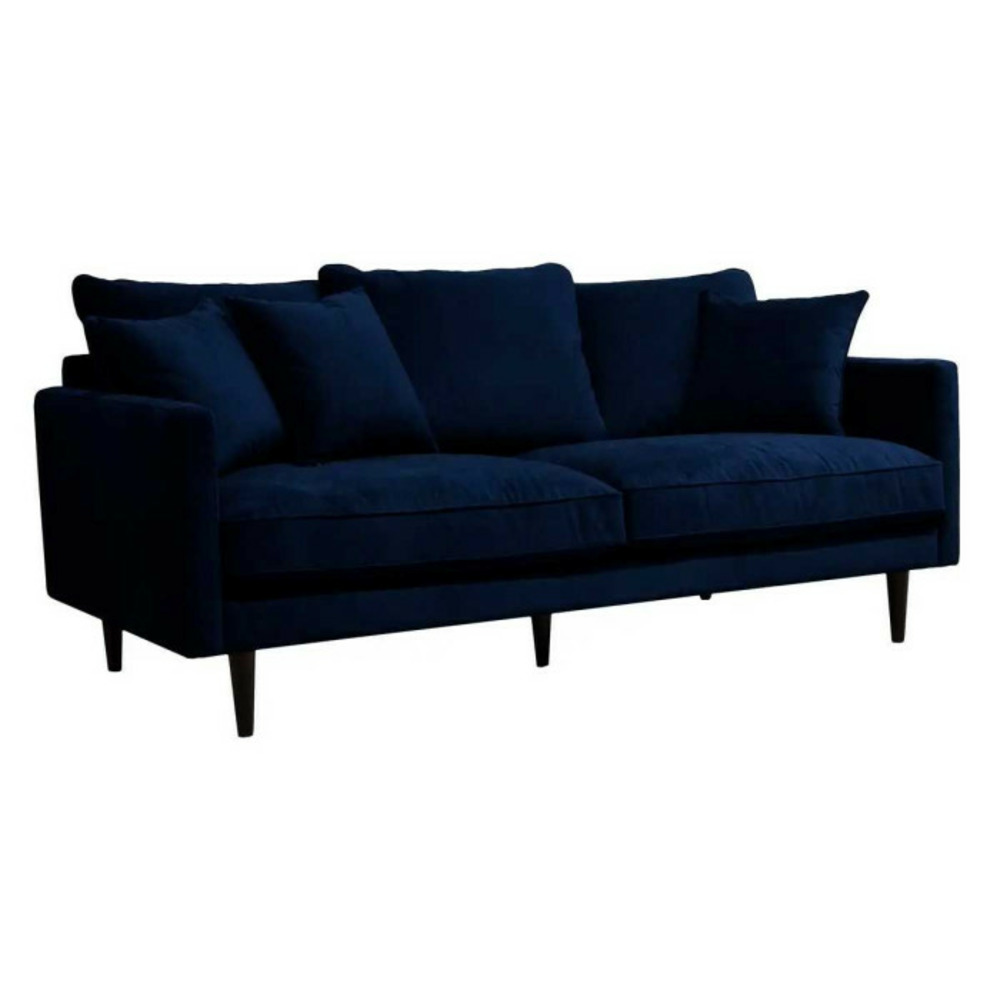 Canapé 3 places en velours candice 194cm bleu