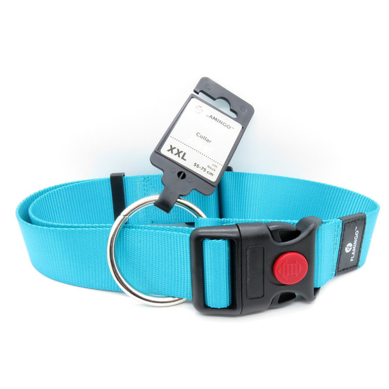 Collier ziggi turquoise 55 -75 cm 40 mm taille xxl pour chien