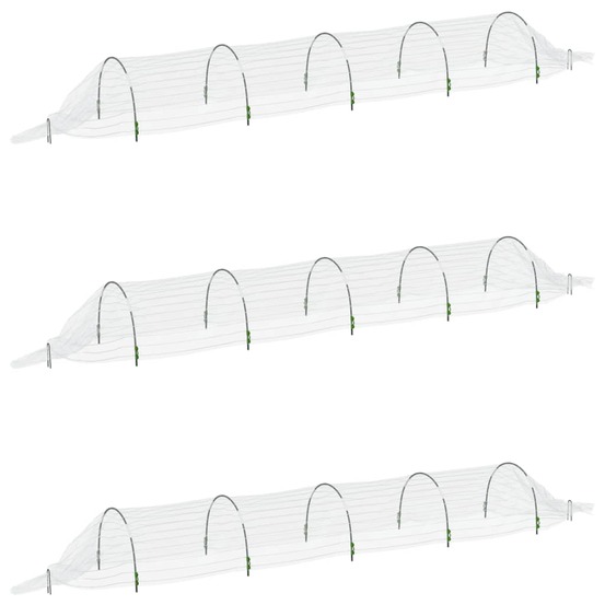 Tunnels en filet 3 pcs 1,5x5 m fibre de verre et pp