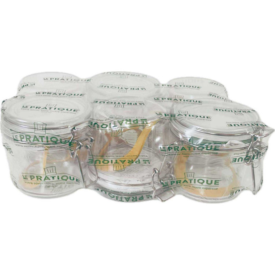 Set de 6 bocaux en verre à armature 350 ml