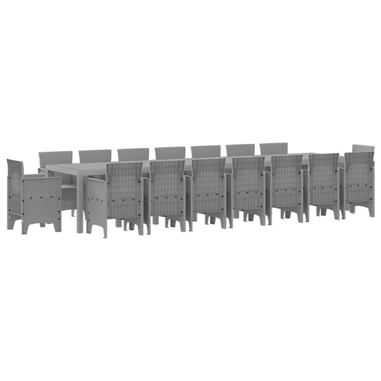 Ensemble de salle à manger de jardin avec coussins 17 pcs