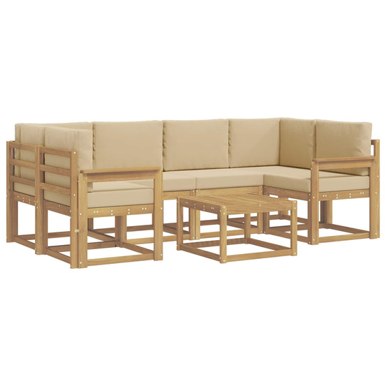 Ensemble de canapés d'extérieur 7 pcs blanc et beige