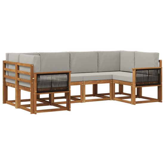 Ensemble de canapés d'extérieur 6 pc naturel et gris clair