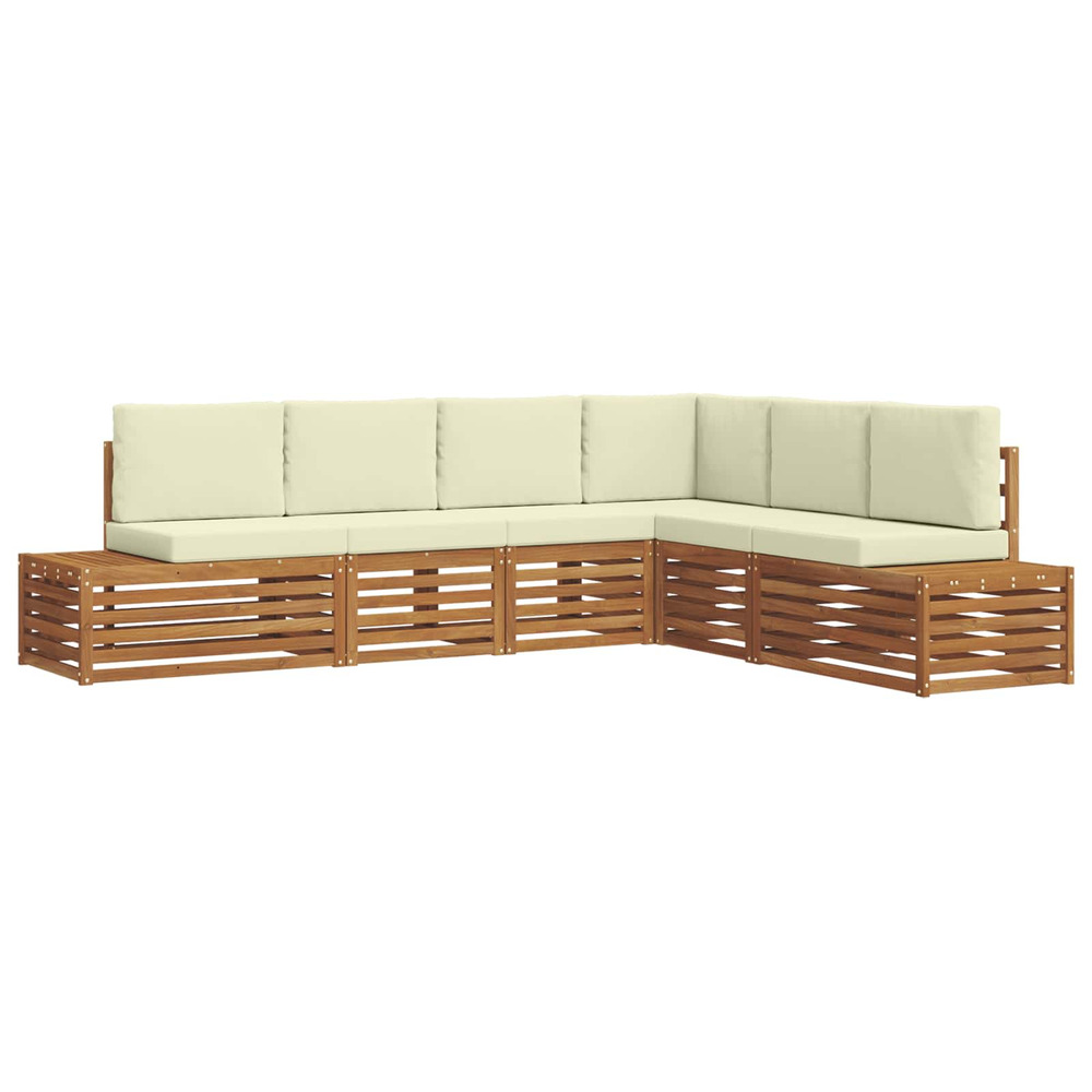 Ensemble de canapés d'extérieur 6 pièce naturel et crème