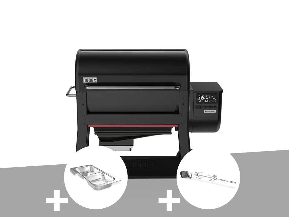Barbecue à pellets searwood xl 600 + kit de fumage + rôtissoire