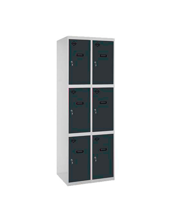 Casier-armoire simonlocker desm. 3 portes 2/6 400 (800) gr/an gris/antracite 1800x800x500 - simonrack