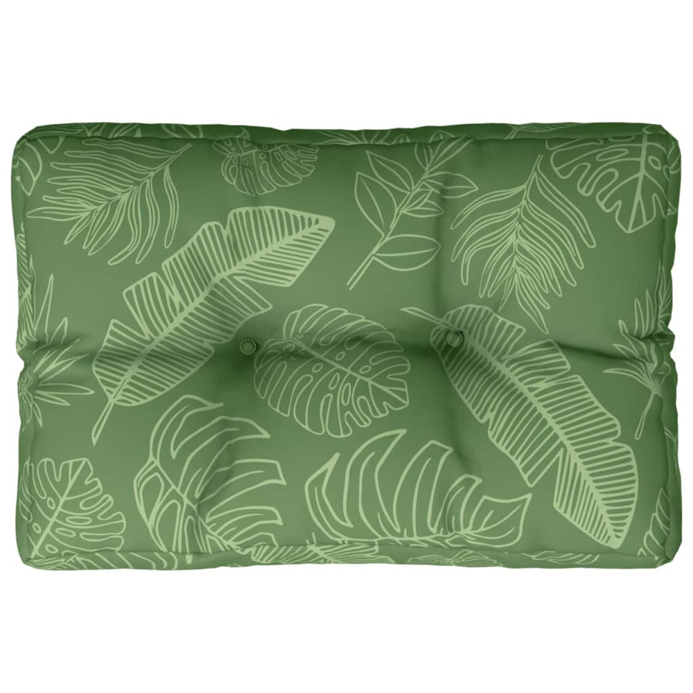 Coussin de palette motif de feuilles 60x40x12 cm tissu