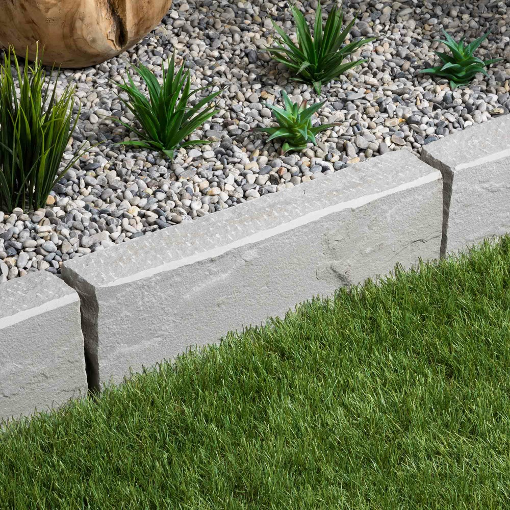 Bordure de jardin grès kandla gris 50x20x8 cm (lot de 20 bordures soit 10 mètres) - ro'ma nature