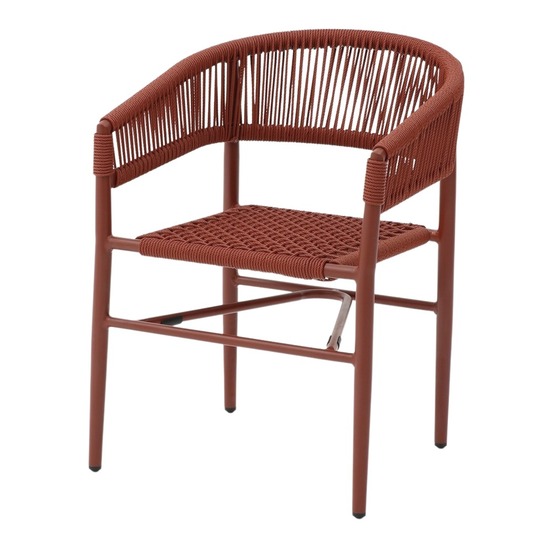 Chaise en corde et métal avec un style japandi - modèle 021 - terracotta