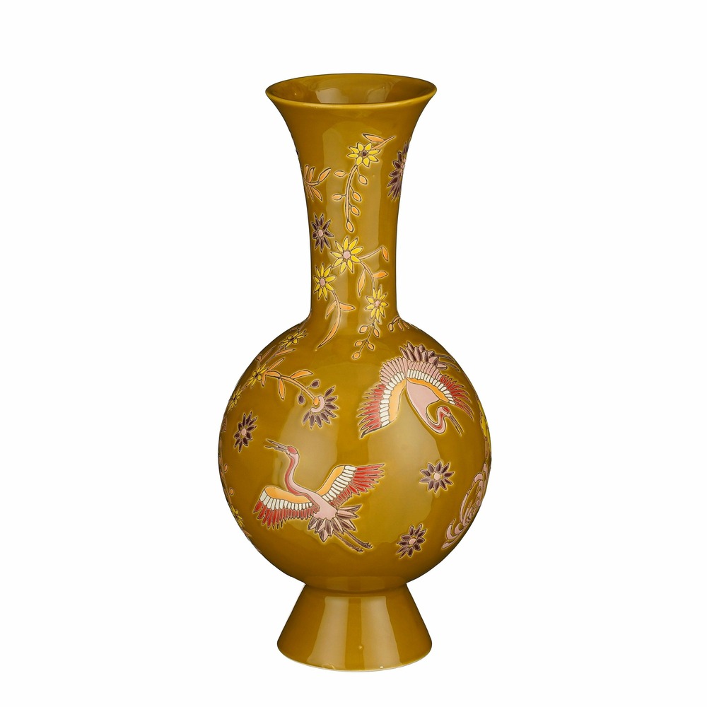 Mica decorations - vase en céramique ocre h47