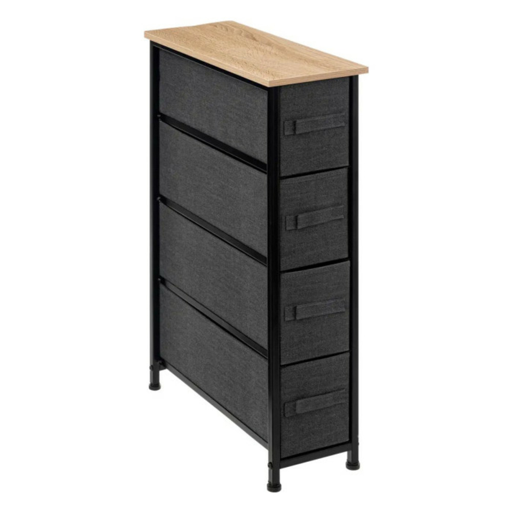 Meuble de rangement 4 tiroirs tissa 75cm gris foncé