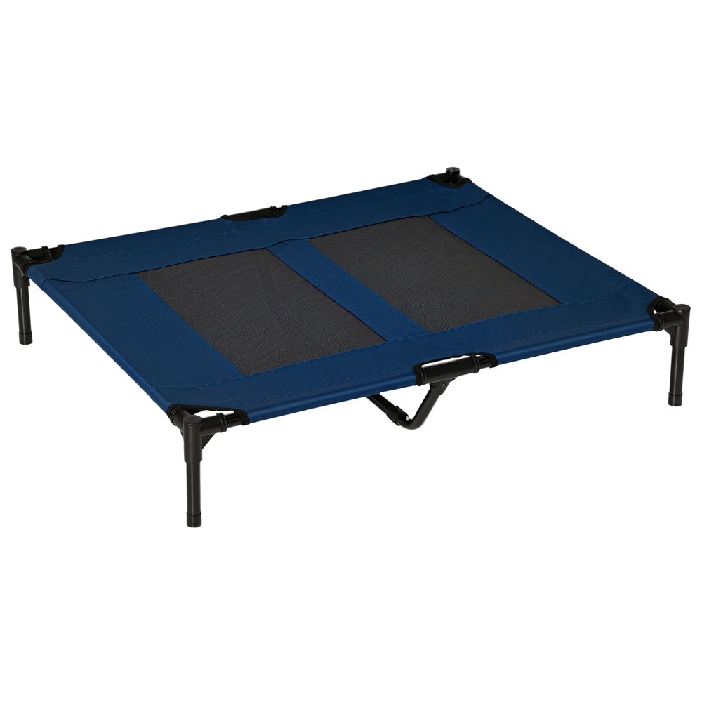 Lit rafraîchissant surélevé métal pour grand chien couchage xl anti-humidité 92cm bleu - comfortxl outdoor living