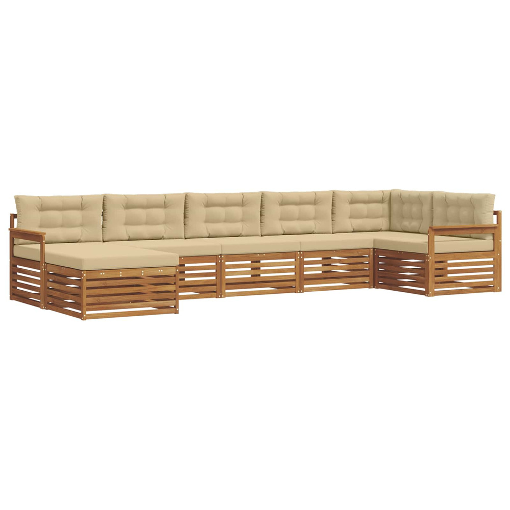 Ensembles de canapés avec coussin 7 pcs naturel et beige