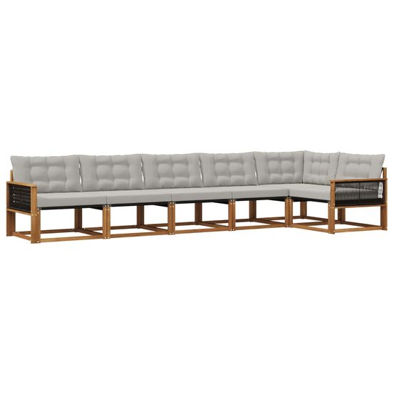 Ensemble de canapés d'extérieur 6 pc naturel et gris clair