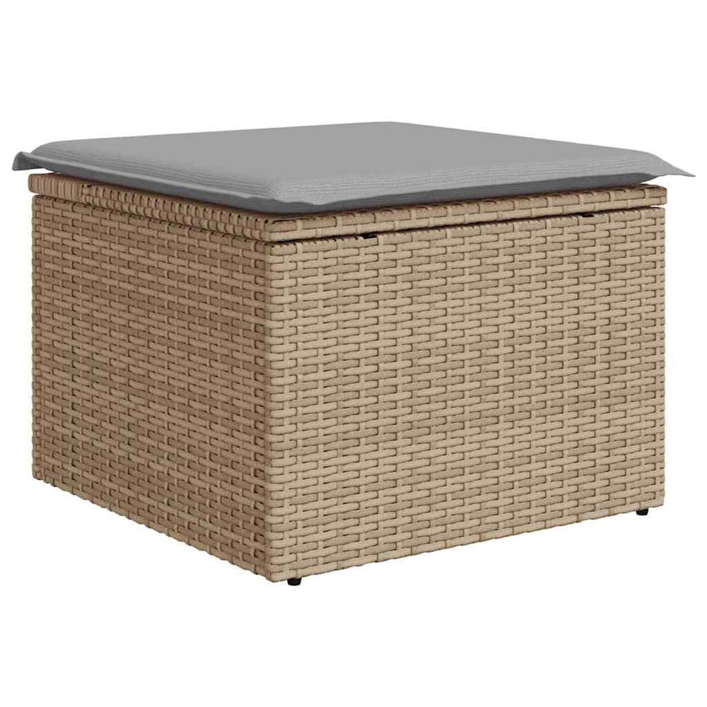 Ensemble de canapé de jardin 7 pc beige et gris clair polyrotin