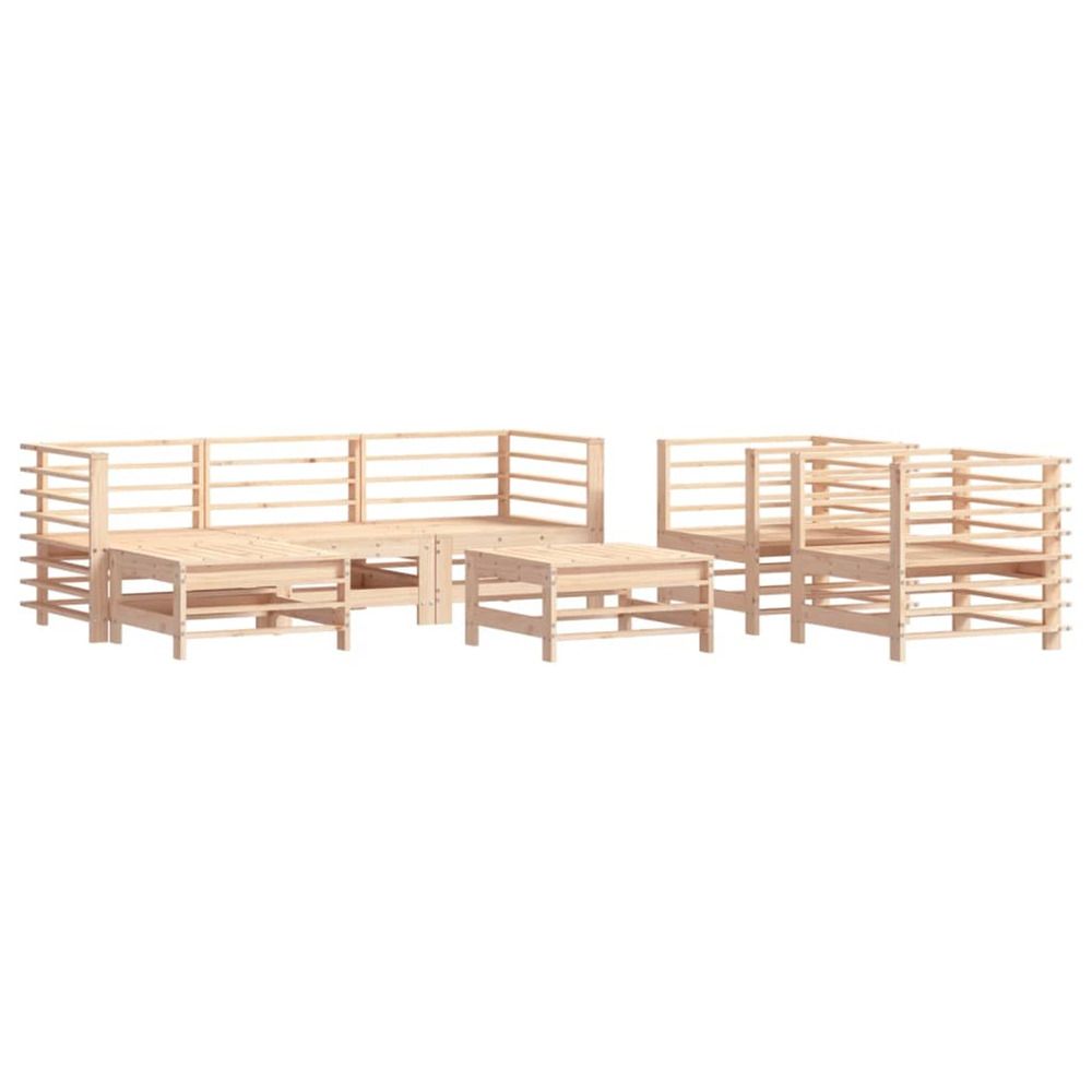 Salon de jardin 7 pcs bois de pin massif