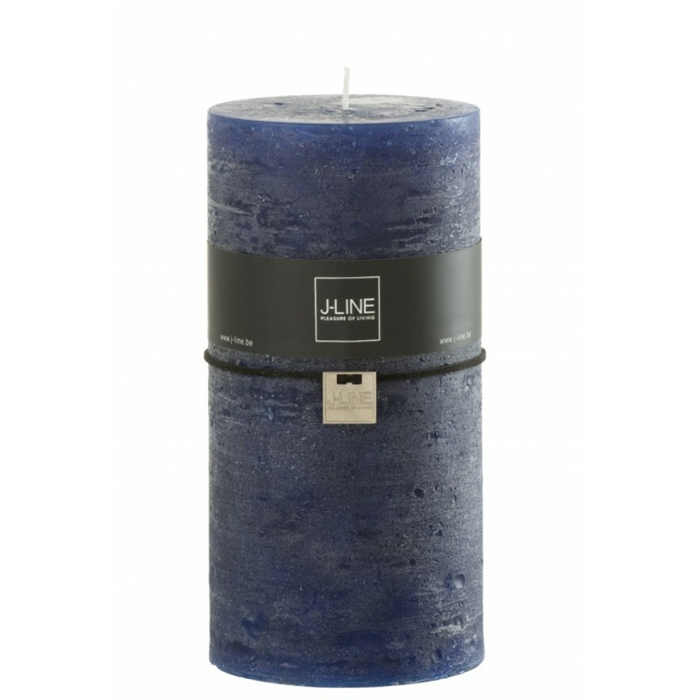Bougie cylindrique 140h bleu 10x10x20 cm