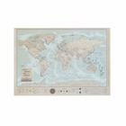 Feuille de carte du monde – woody map poster / céleste / 100 x 70 cm