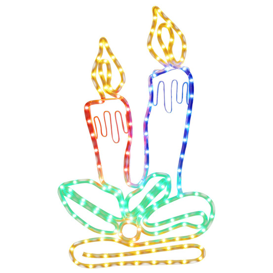 Figurine de bougies de noël avec 144 led 70x42 cm