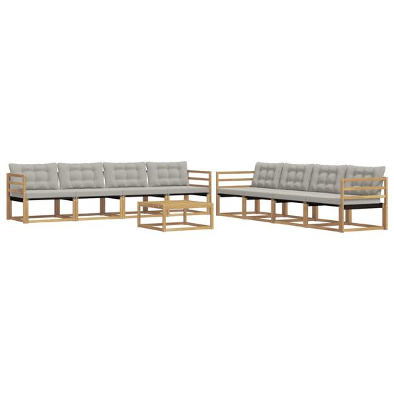 Ensemble de canapés d'extérieur 9 pc blanc et gris clair