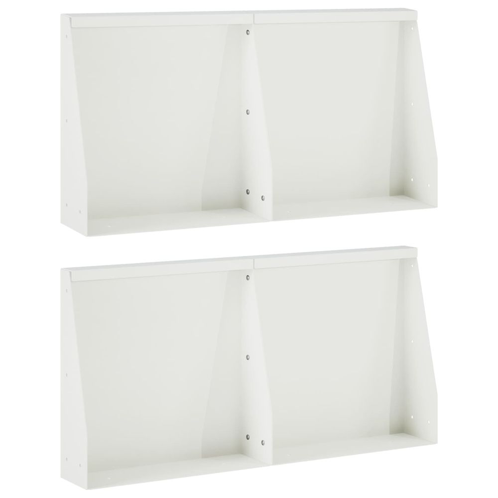 Mur de soutènement 4 pc 40 x 12 x 30 cm acier blanc