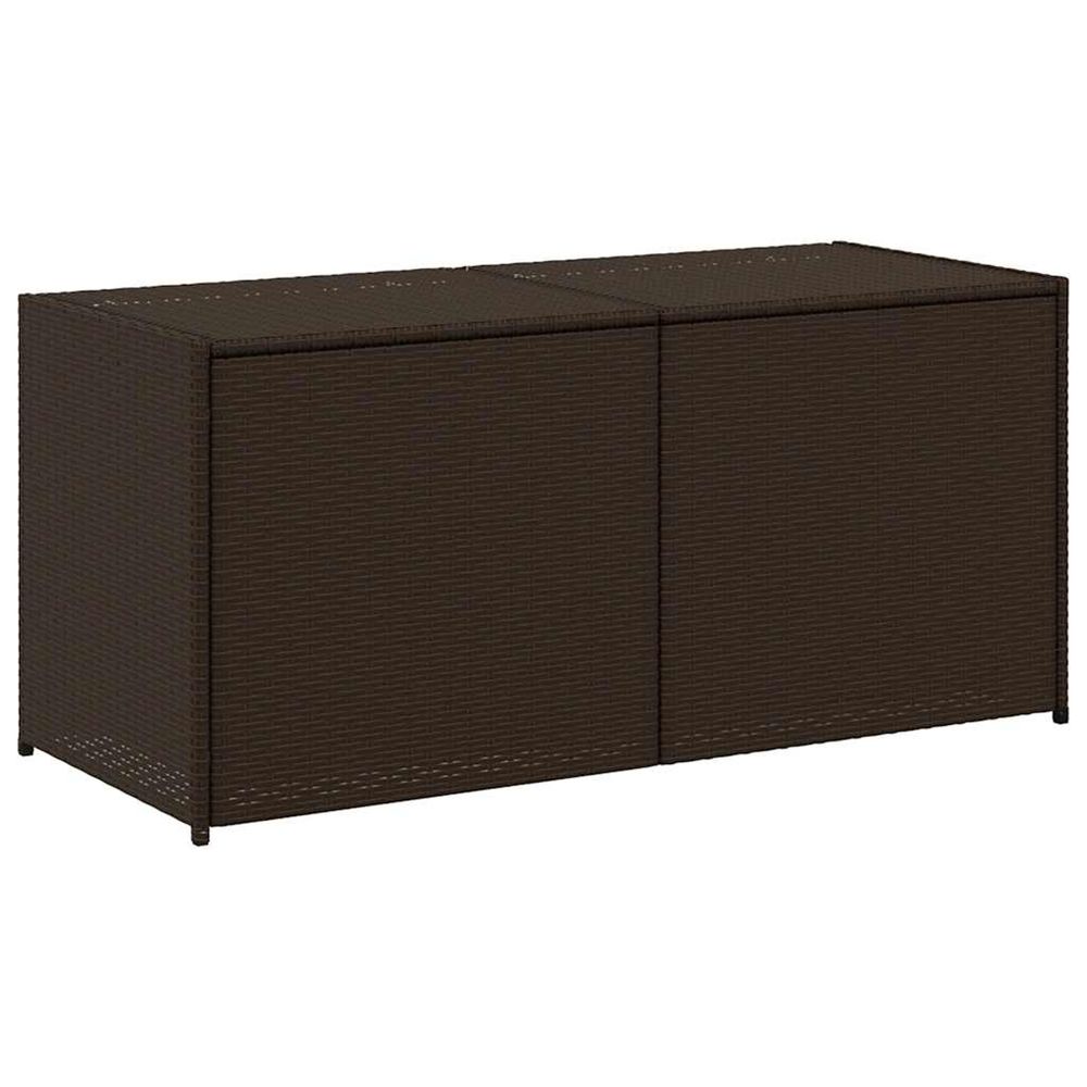 Boîte de rangement de jardin marron 283l résine tressée