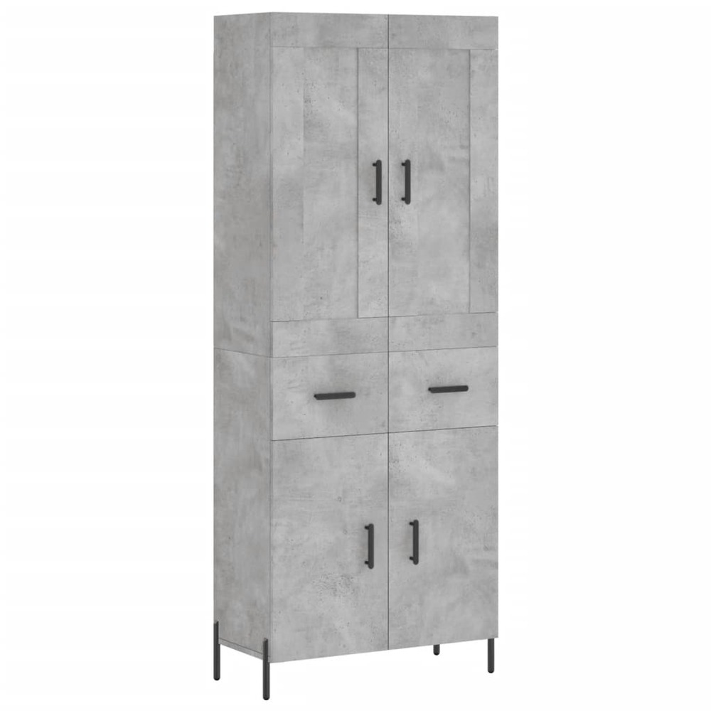 Buffet bahut commode armoire meuble de rangement organisateur cuisine salle de séjour salon haut 69,5 x 34 x 180 cm bois d'in