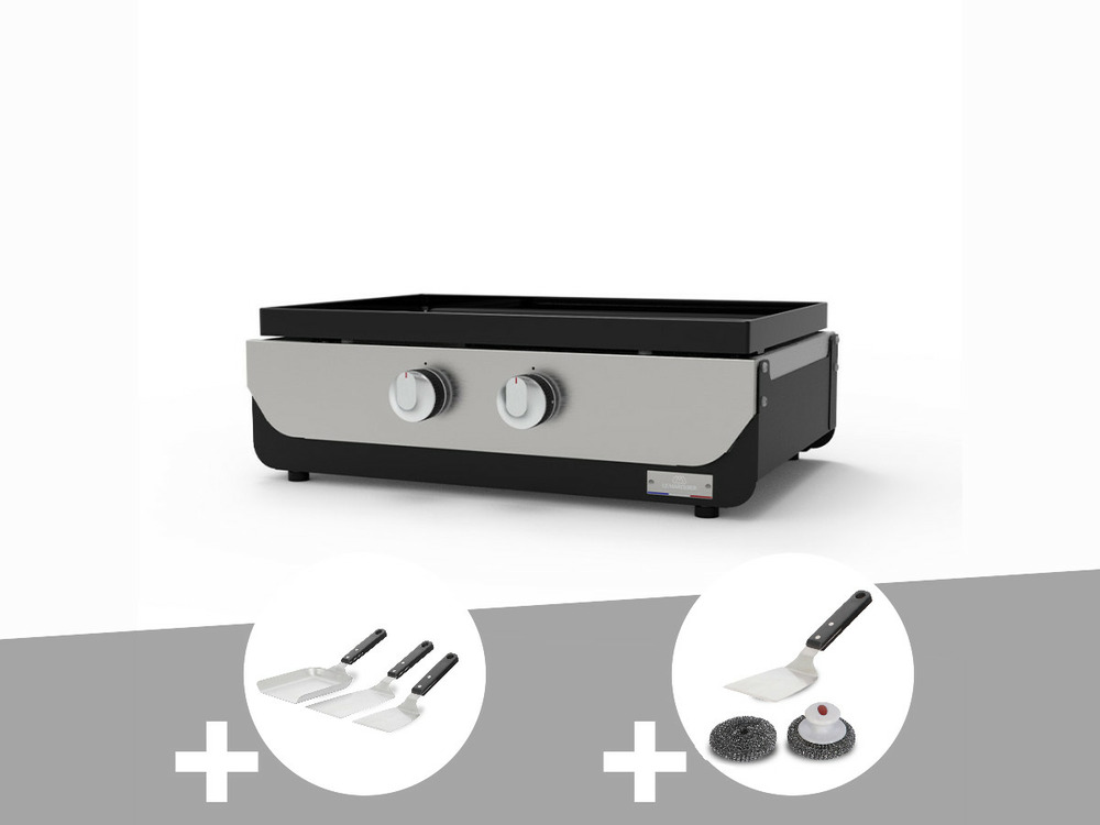 Plancha original gaz 260 duo + kit 3 spatules + kit de nettoyage