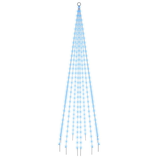 Sapin de noël sur mât de drapeau 310 led bleues 300 cm