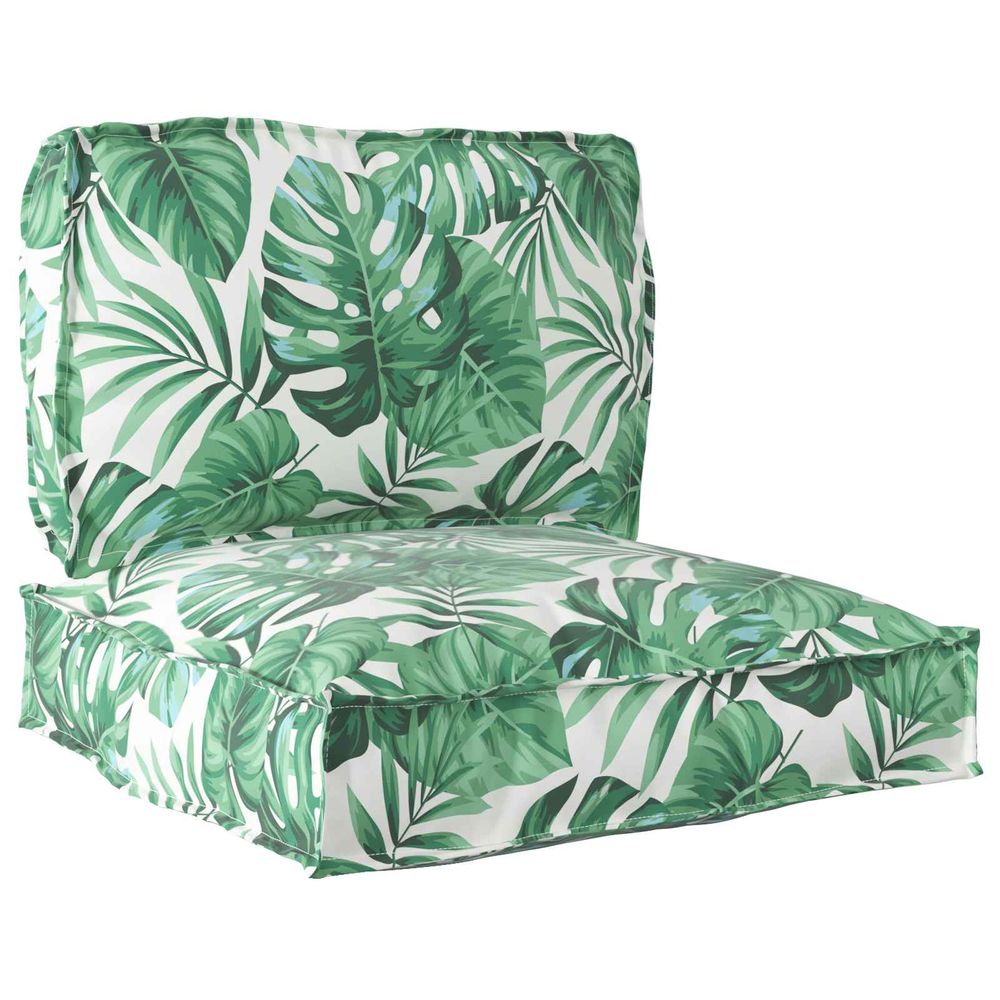 Set de coussins de palette tissu oxford motif feuille verte