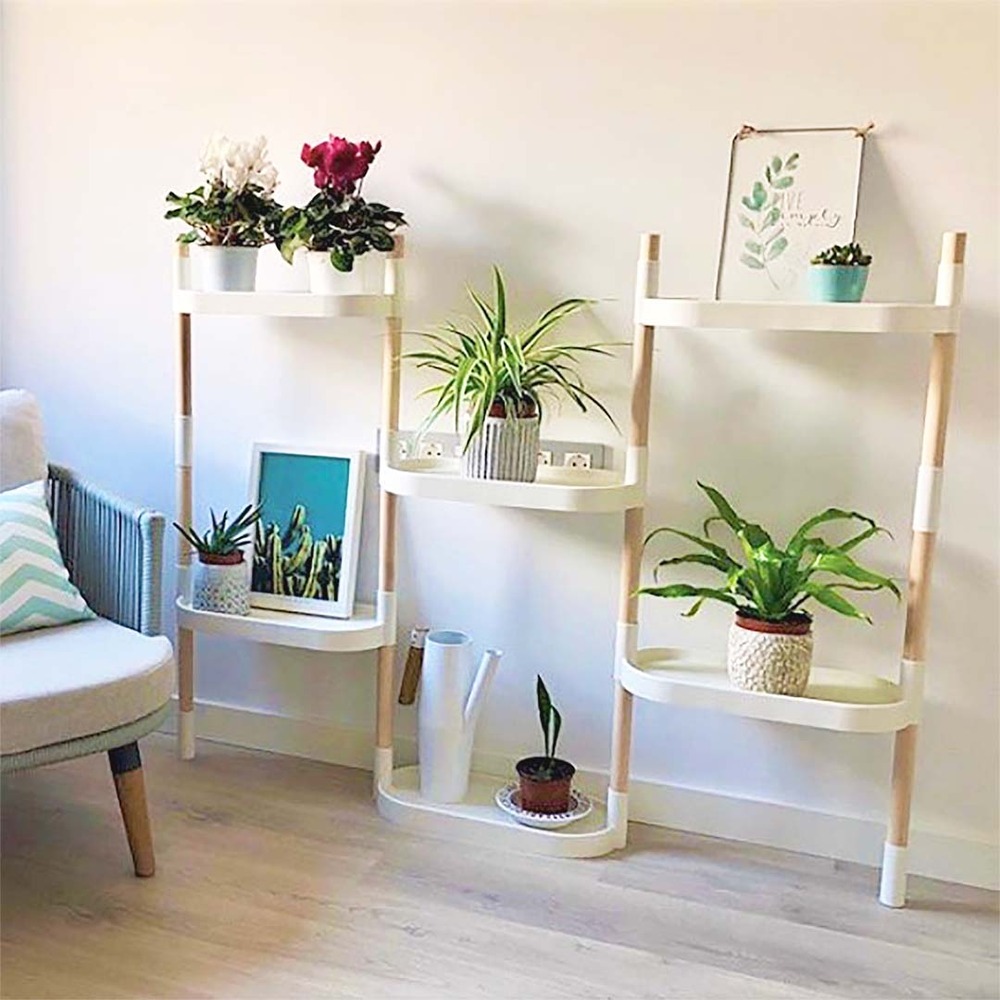 Étagère citysens pour plantes, couleur blanche, avec 6 plateaux.